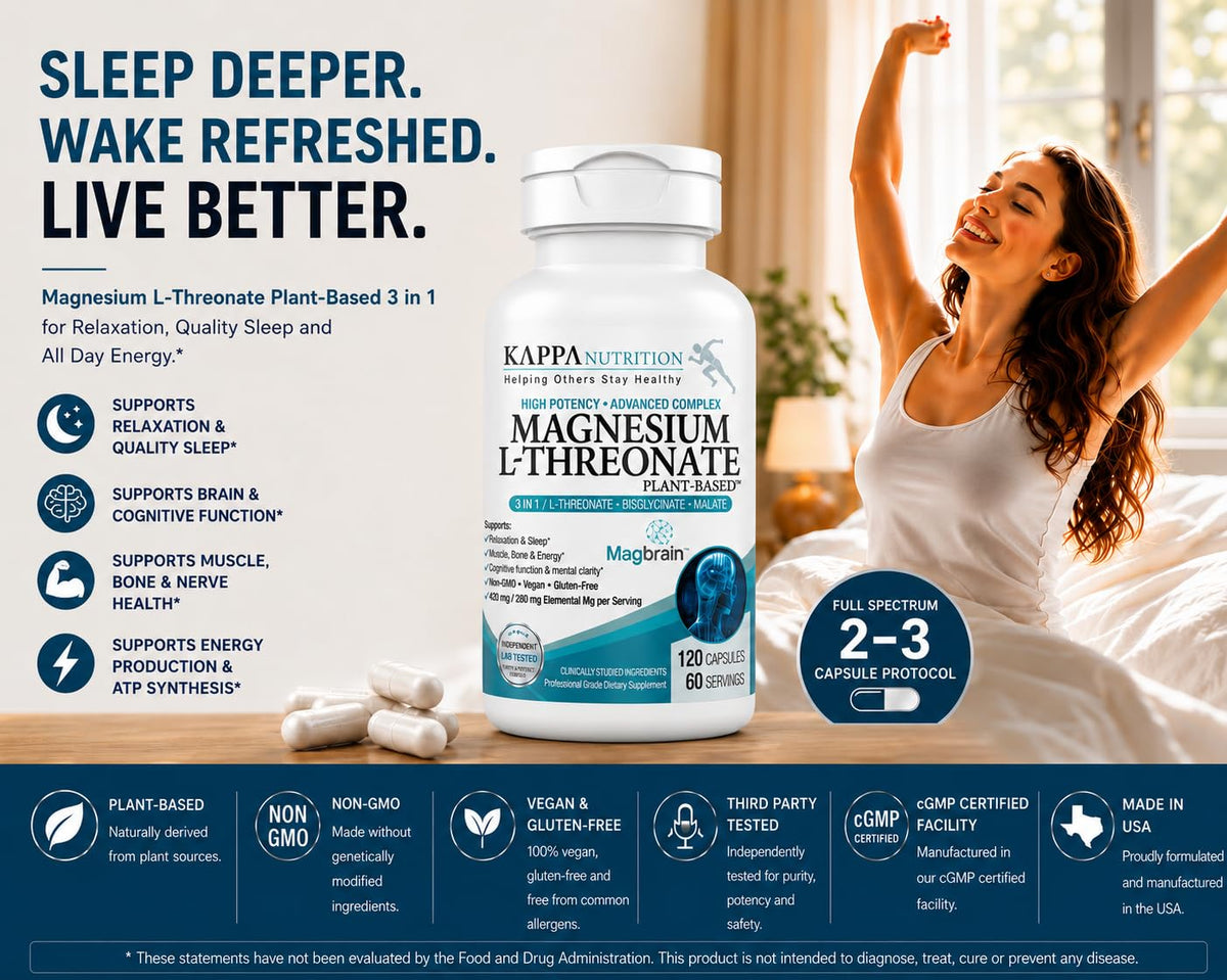 KAPPA NUTRITION Magnesium L-Threonate Plant-Based 3 in 1