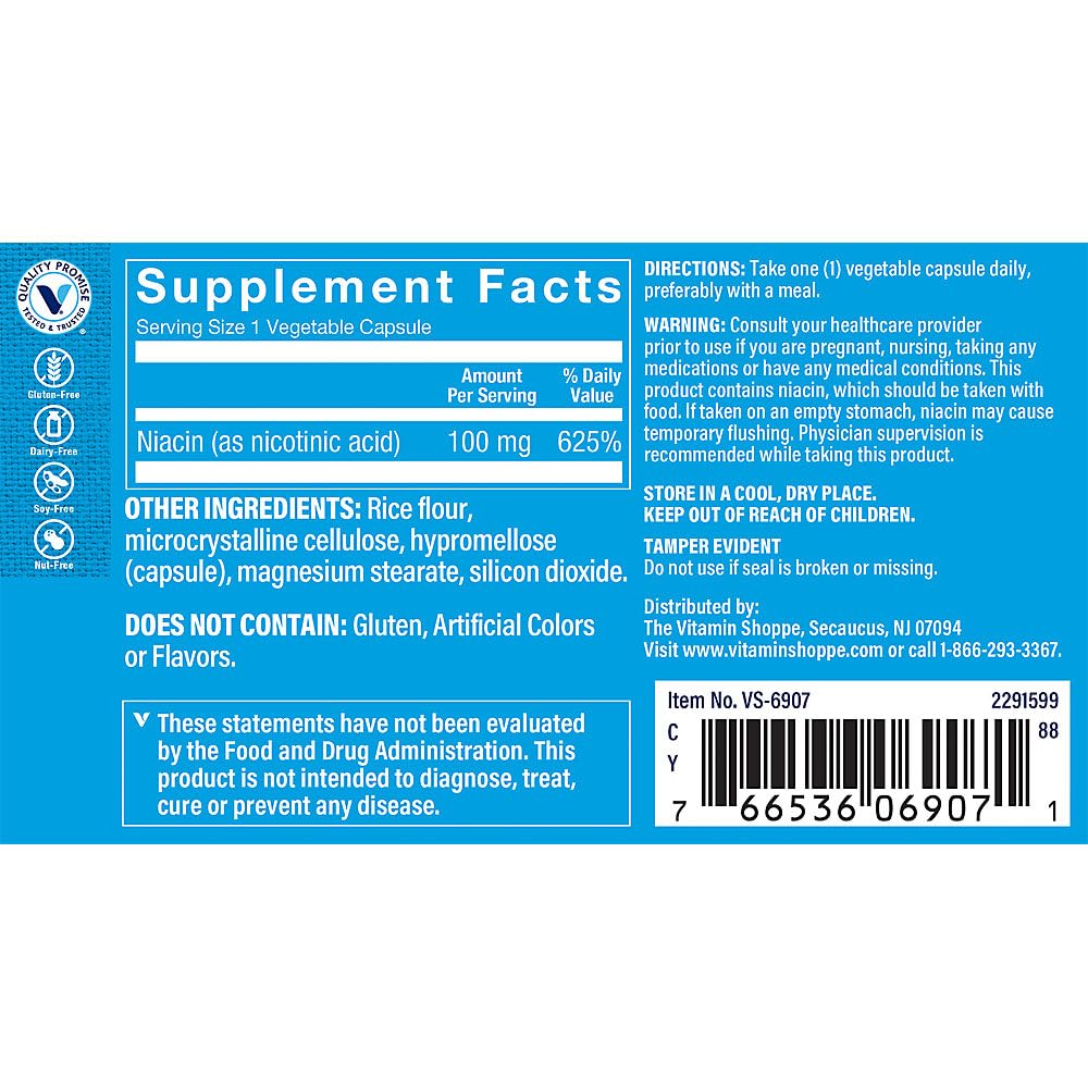 The Vitamin Shoppe Niacin Supports Cardiovascular Health Energy Production - image 2