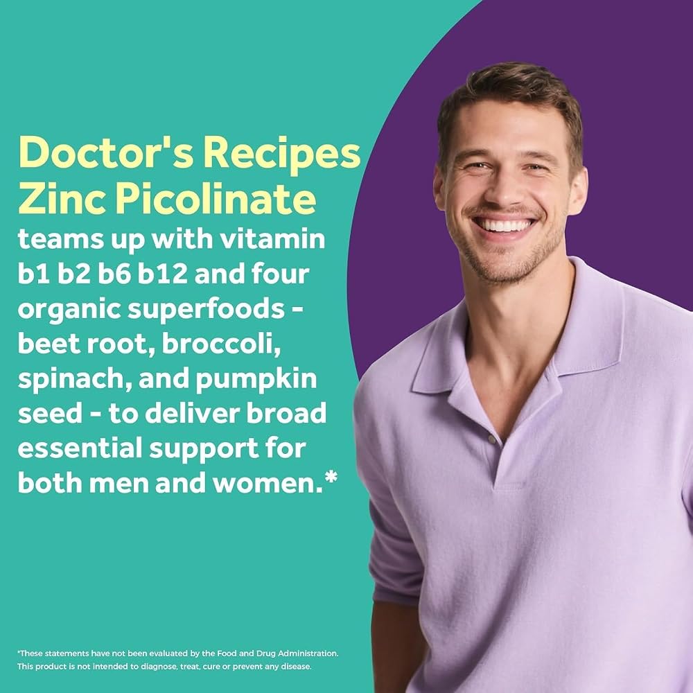 Doctor's Recipes Zinc Complex 50mg Zinc Picolinate - 120 Capsules - image 3