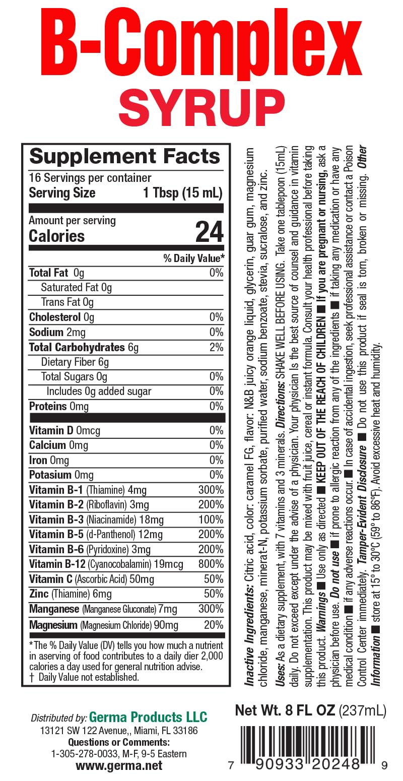 Germa B-Complex Syrup Vitamin B Supplement - 8 oz - image 9