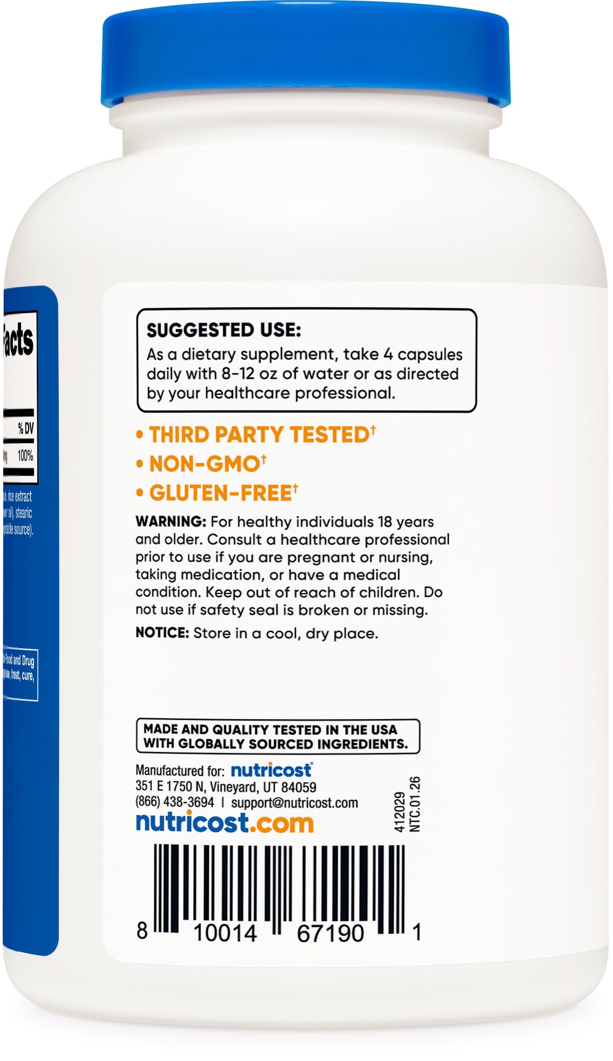 Nutricost Magnesium Citrate 420mg Serving (210mg Per Capsule)