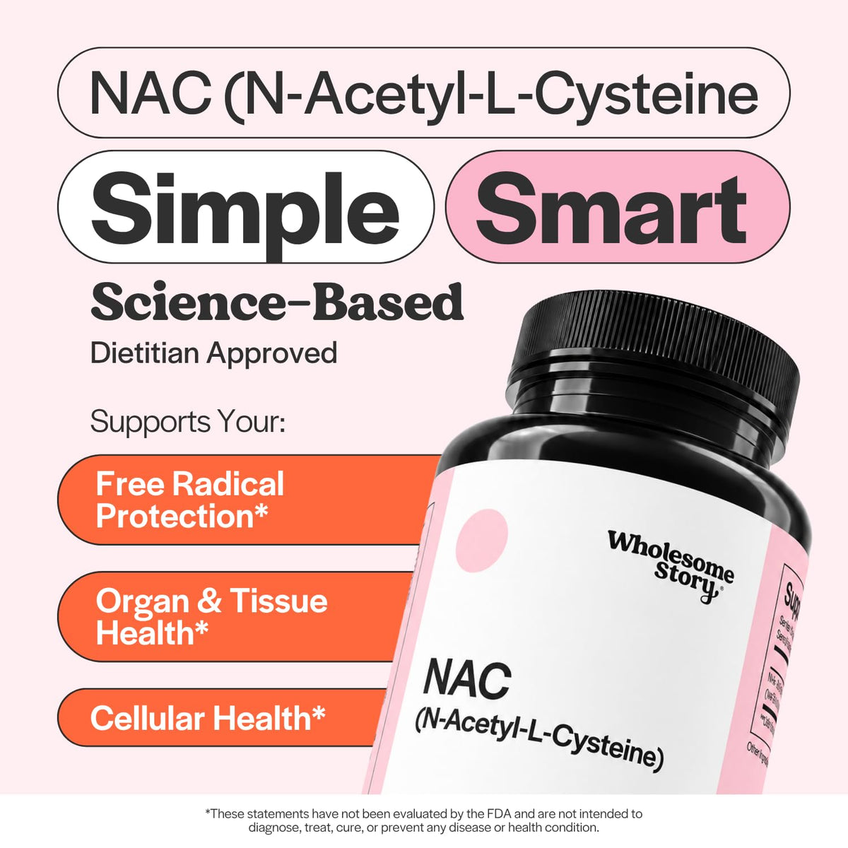 Wholesome Story NAC Supplement N-Acetyl-L-Cysteine 600 mg - 120 Capsules - image 3