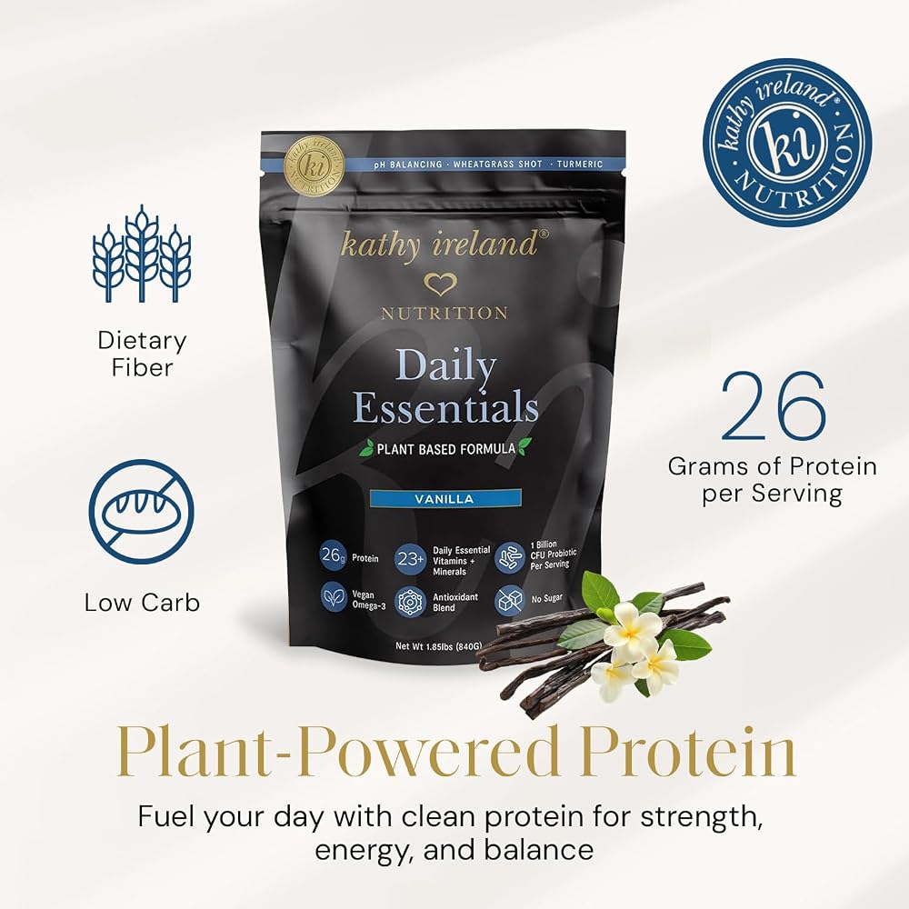 AMAXI Kathy Ireland Plant-Based Protein Powder Vanilla - 1.85 lb - image 4