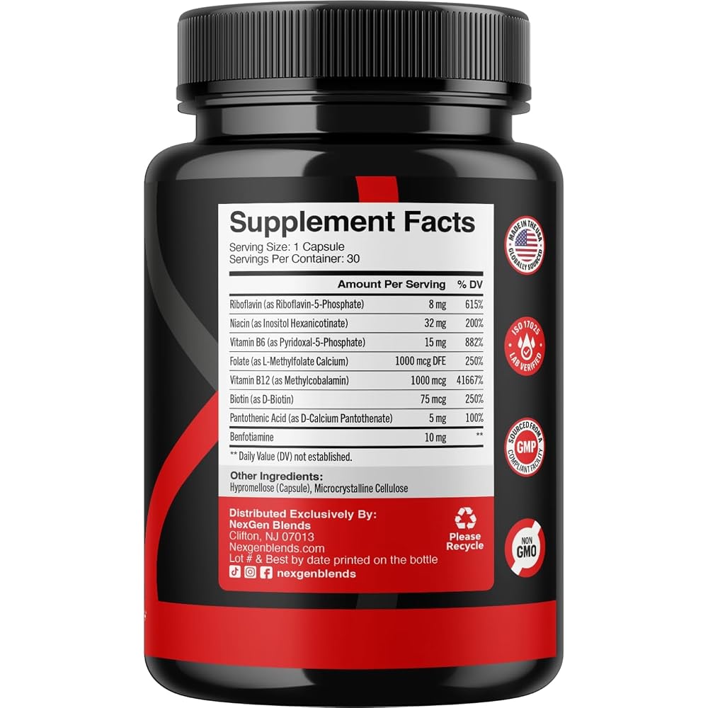 NEXGEN BLENDS Methylated B Complex Vitamin Supplement - Bioactive