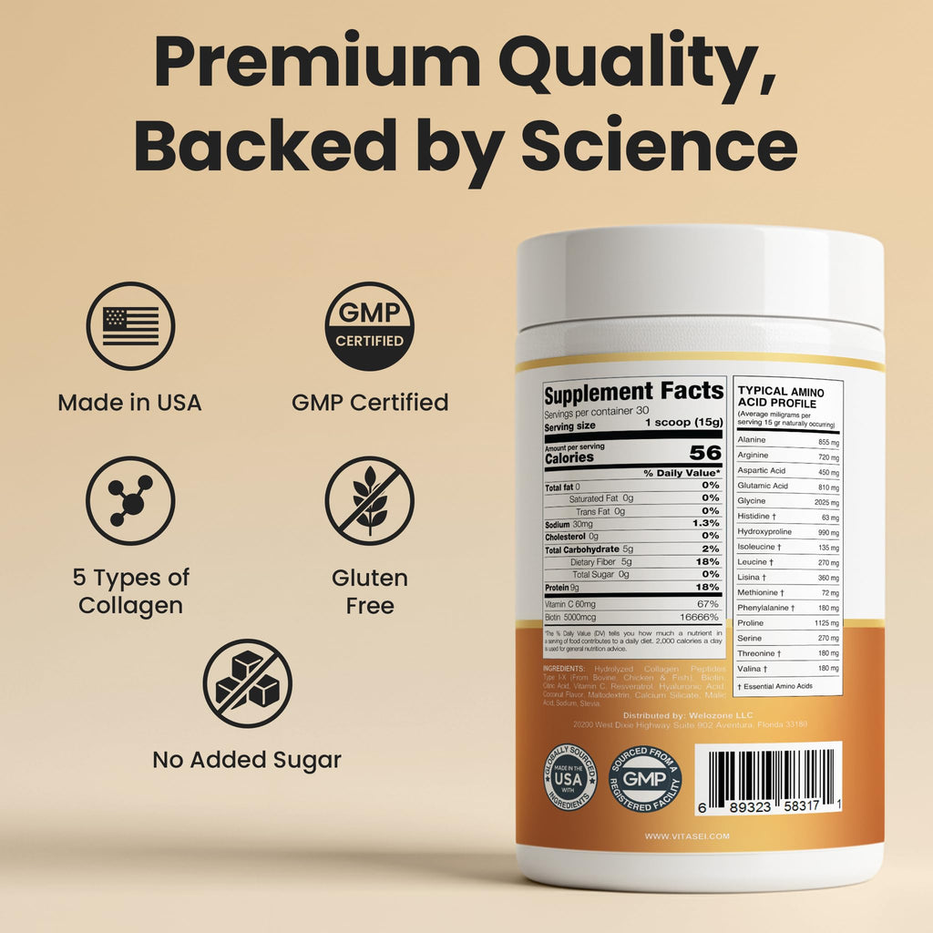 VITASEI Beauty Boost Collagen Peptides Powder