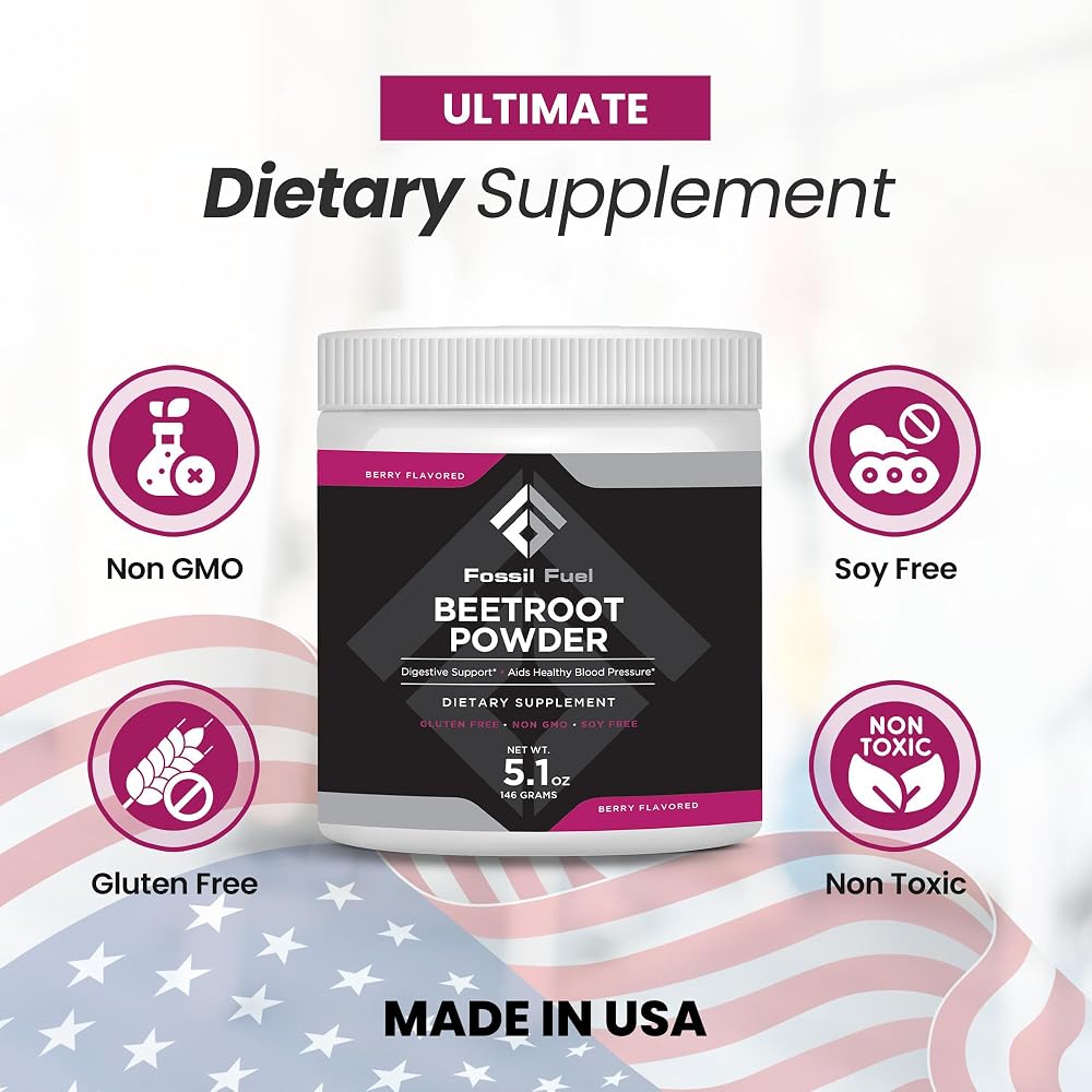 Fossil Fuel Organic Beet Root Powder for Energy & Circulation - 20 Servings - image 4