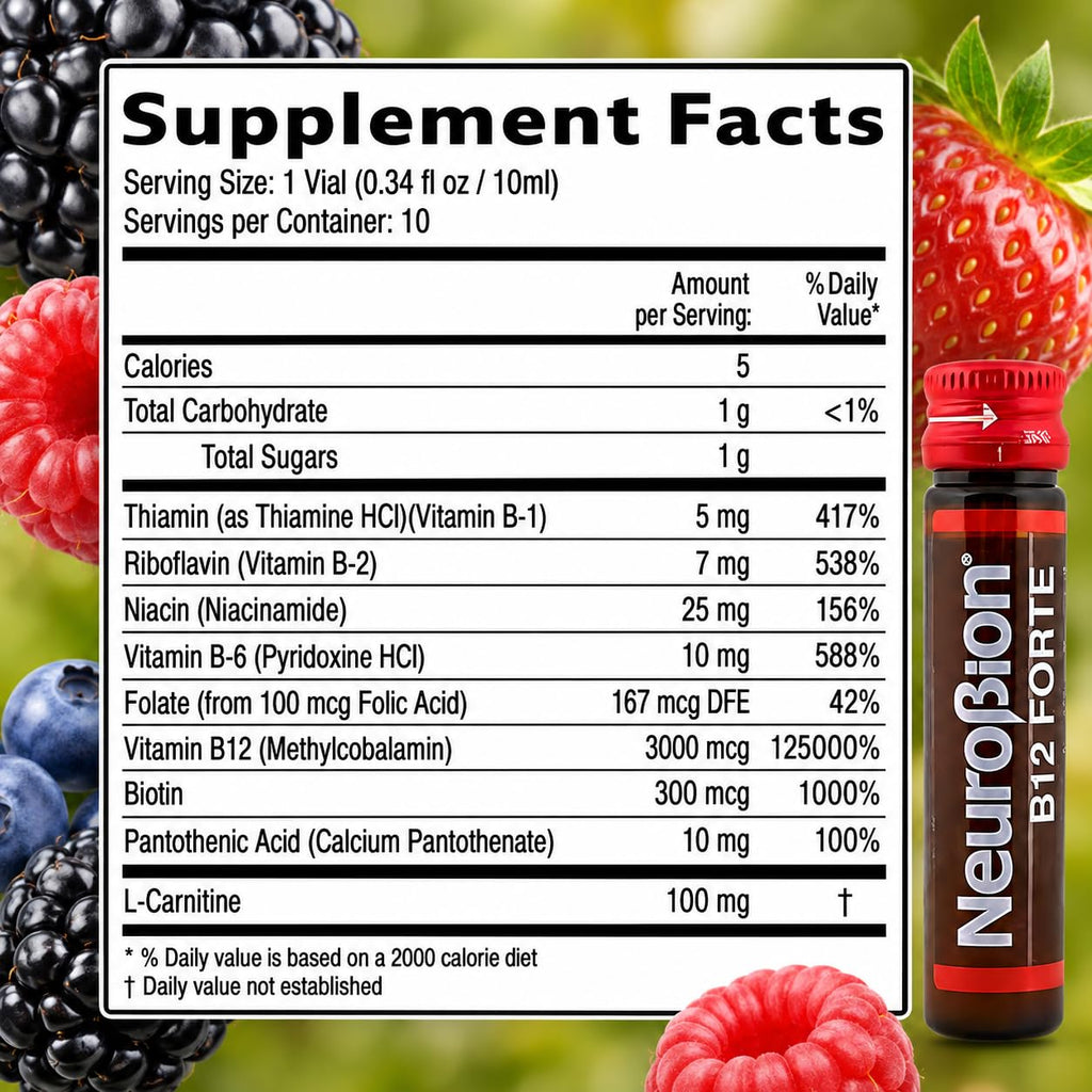 Neurobion Forte Vitamin B Complex Liquid Shots - 10 Vials - image 2