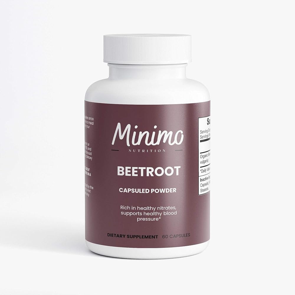 Minimo Nutrition Organic Beetroot Powder - 60 Capsules