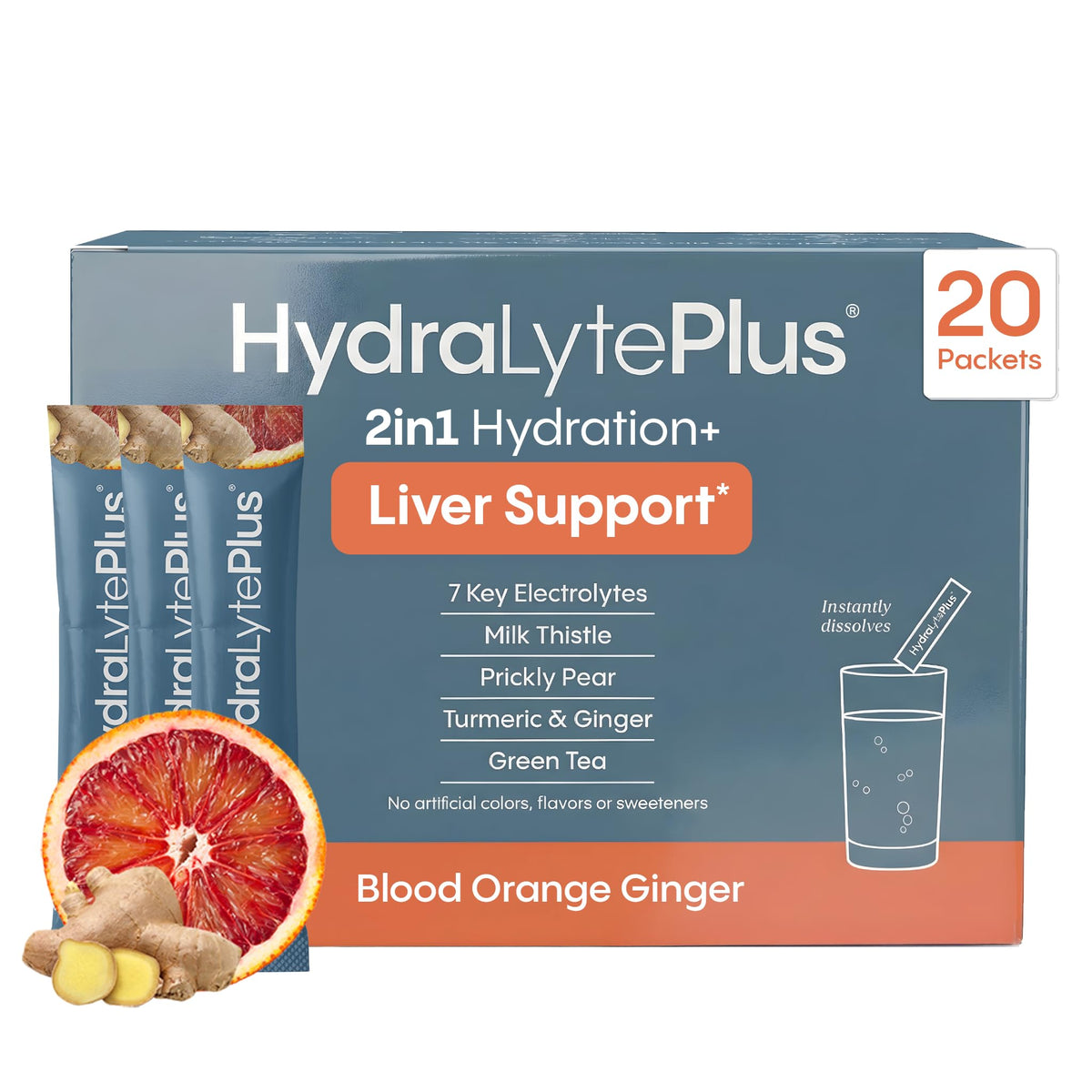 Hydralyte Plus Liver Support Hydration Packets - 7 Electrolytes