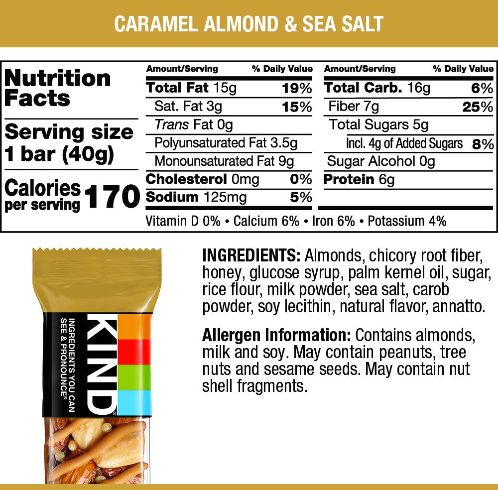 KIND Bars Caramel Almond & Sea Salt Nutrition Bar - 12 Count - image 4