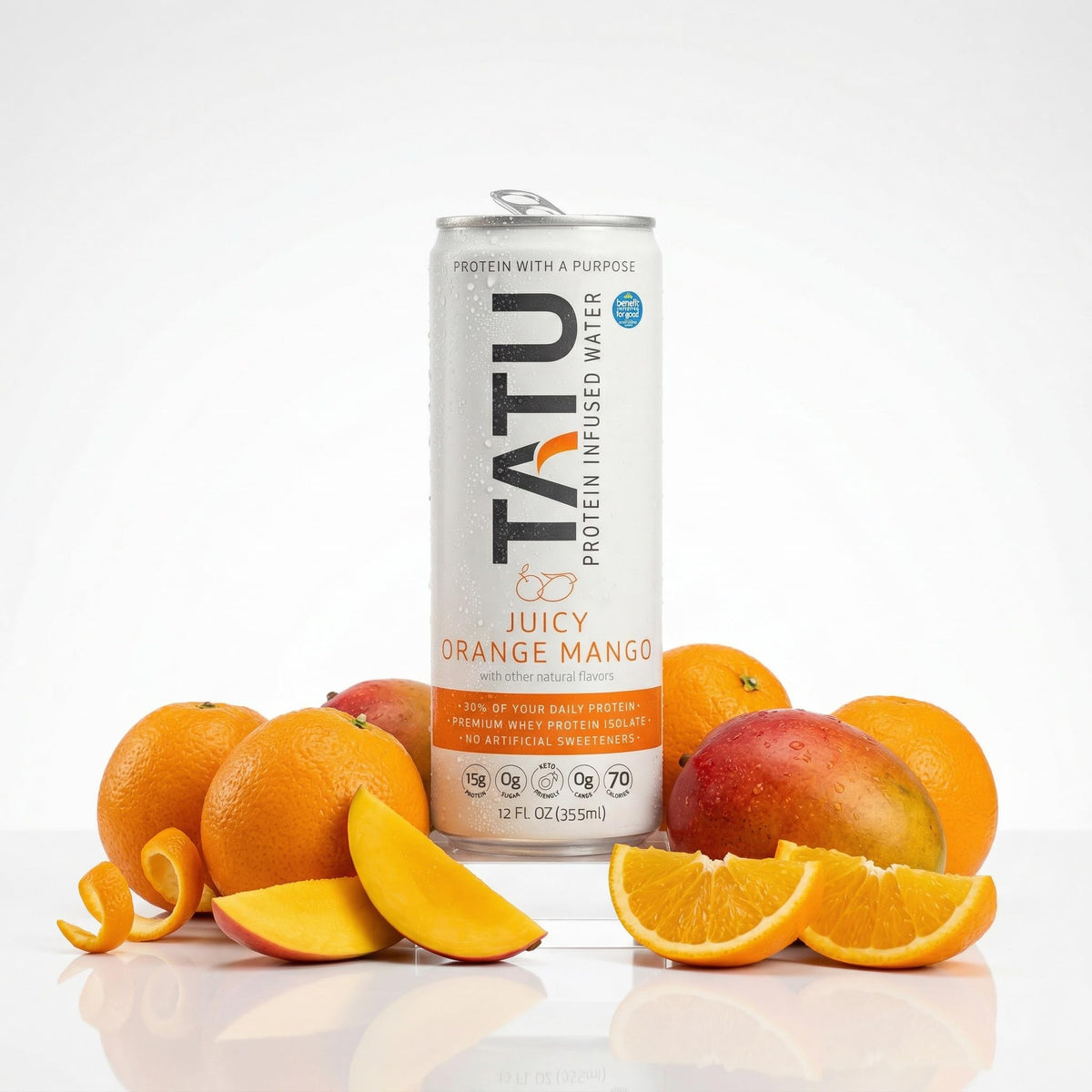 TATU Protein Water Juicy Orange Mango 15g Whey Isolate - Pack of 4