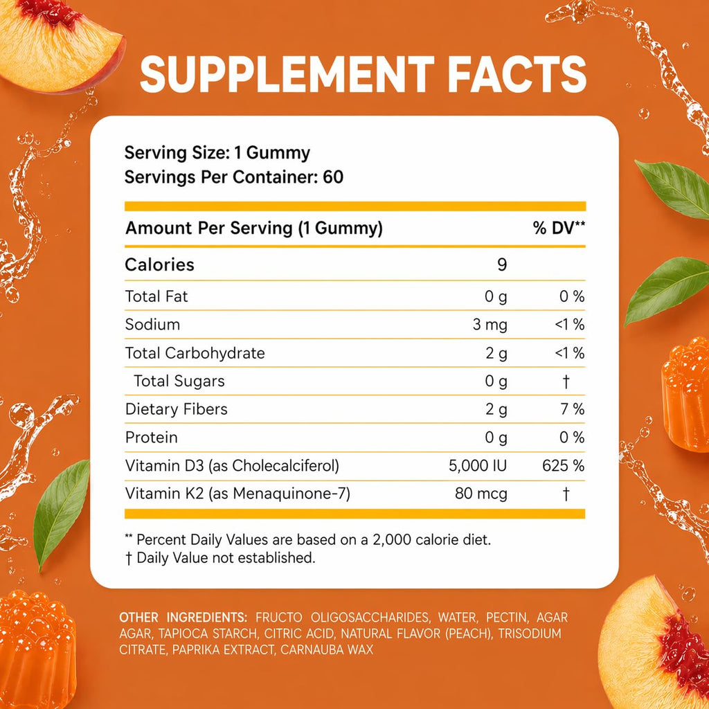 Natural BioScience Sugar Free Vitamin D3 Gummies - Family Size 120