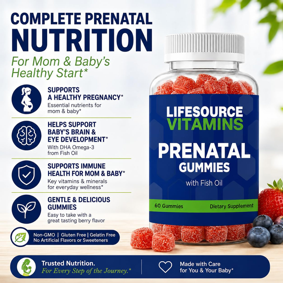 LifeSource Vitamins Prenatal Multivitamin with DHA - 60 Gummies - image 2