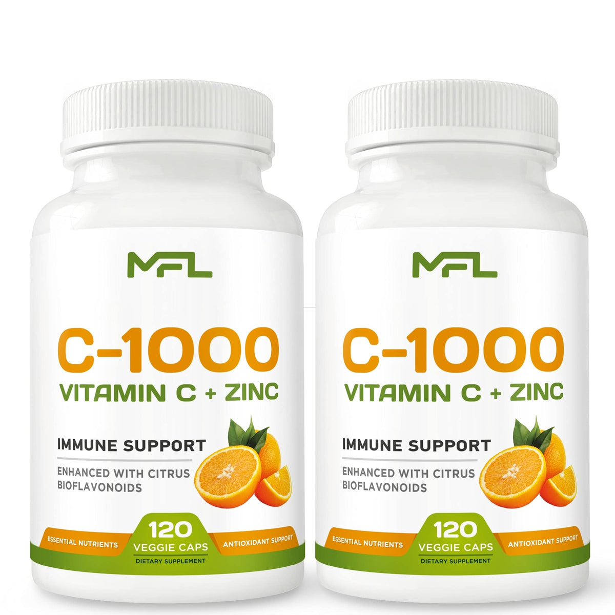 MUSCLE FOOD LABS Vitamin C + Zinc 1000mg - 240 Vegetarian Capsules