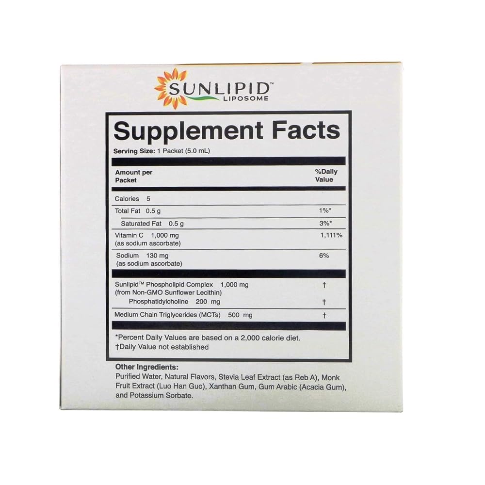 SunLipid Liposomal Vitamin C with MCT Oil - 30 Packets - image 2