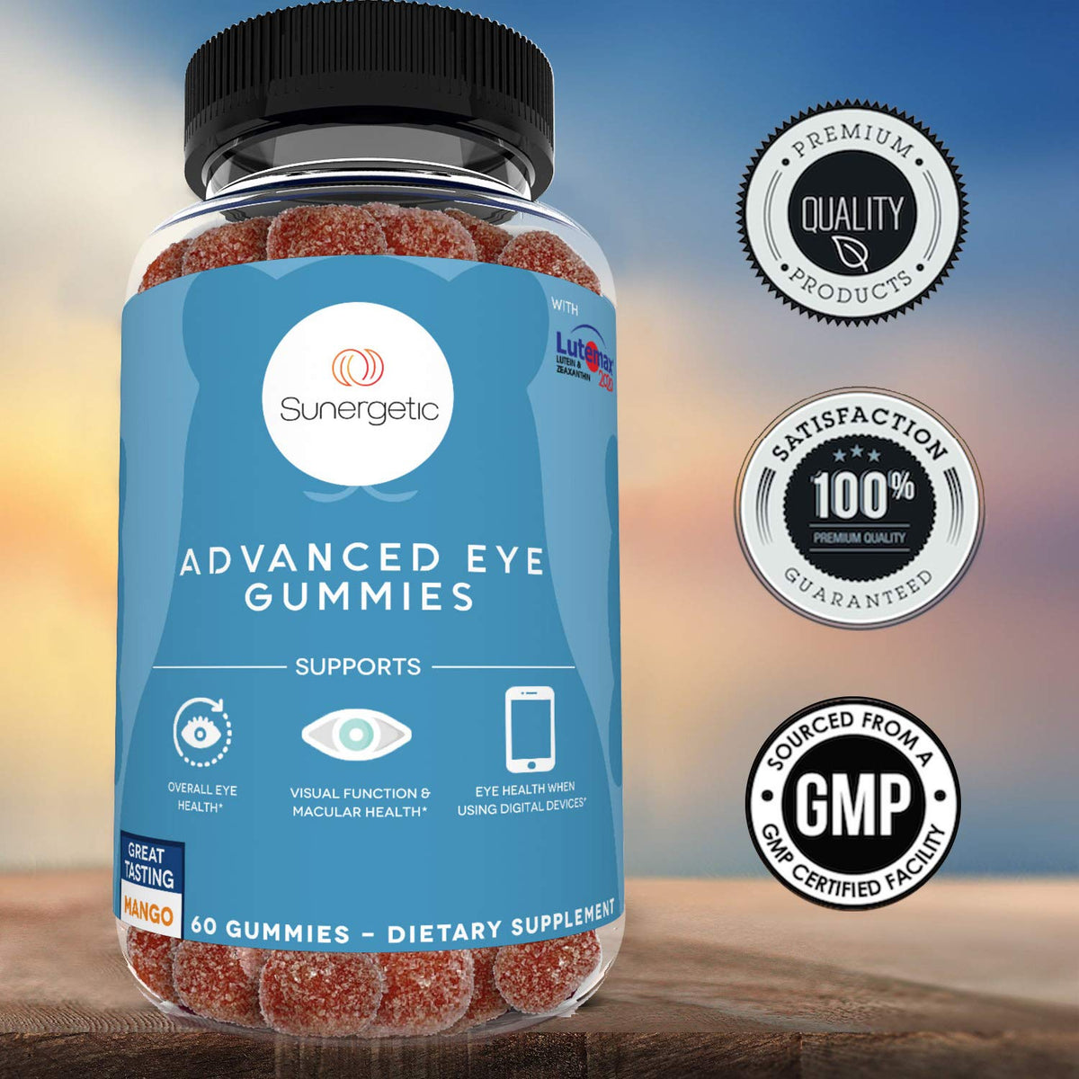 Sunergetic Premium Eye Support Gummies - Lutein with Zeaxanthin