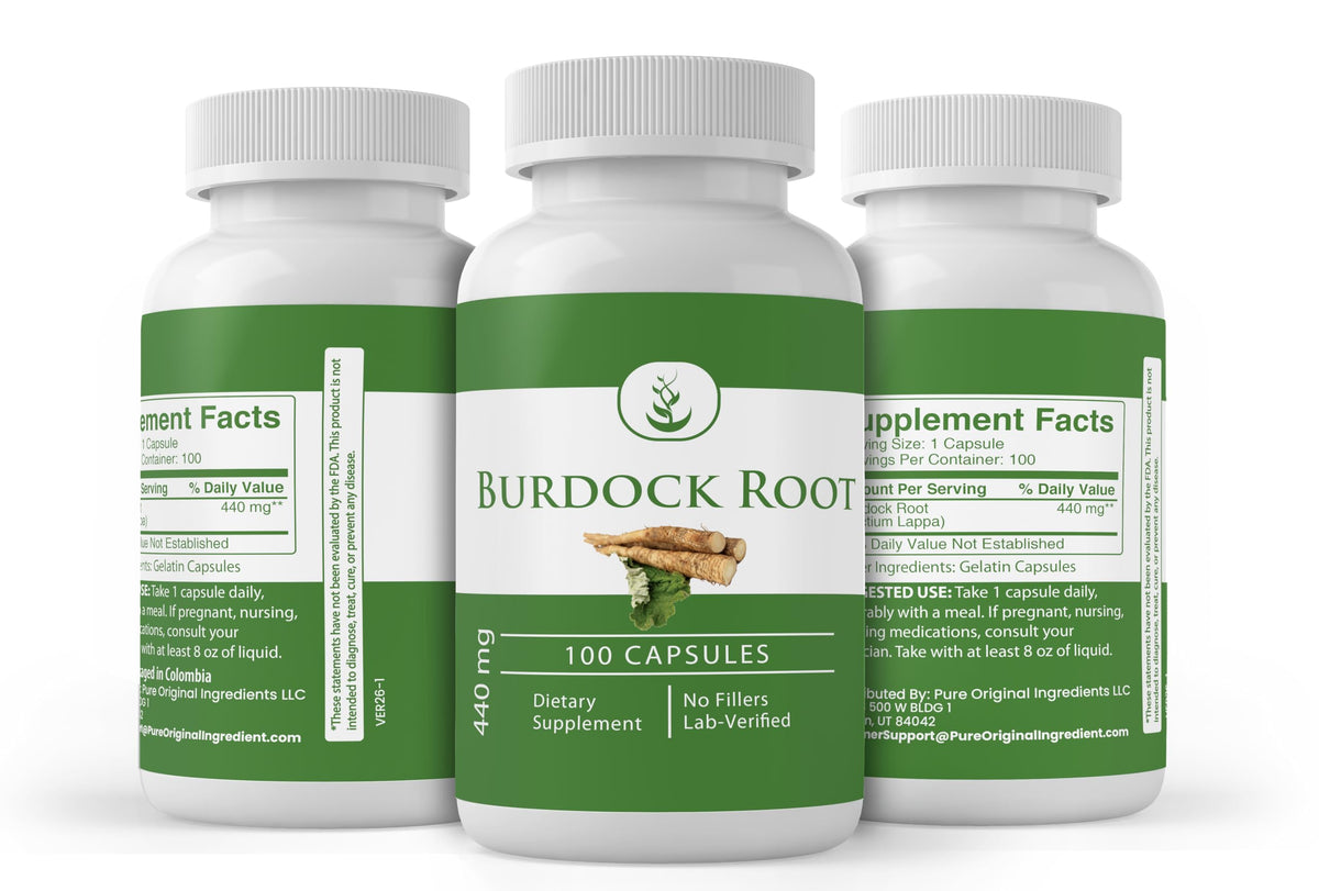 PURE ORIGINAL INGREDIENTS Burdock Root - 100 Capsules - image 4