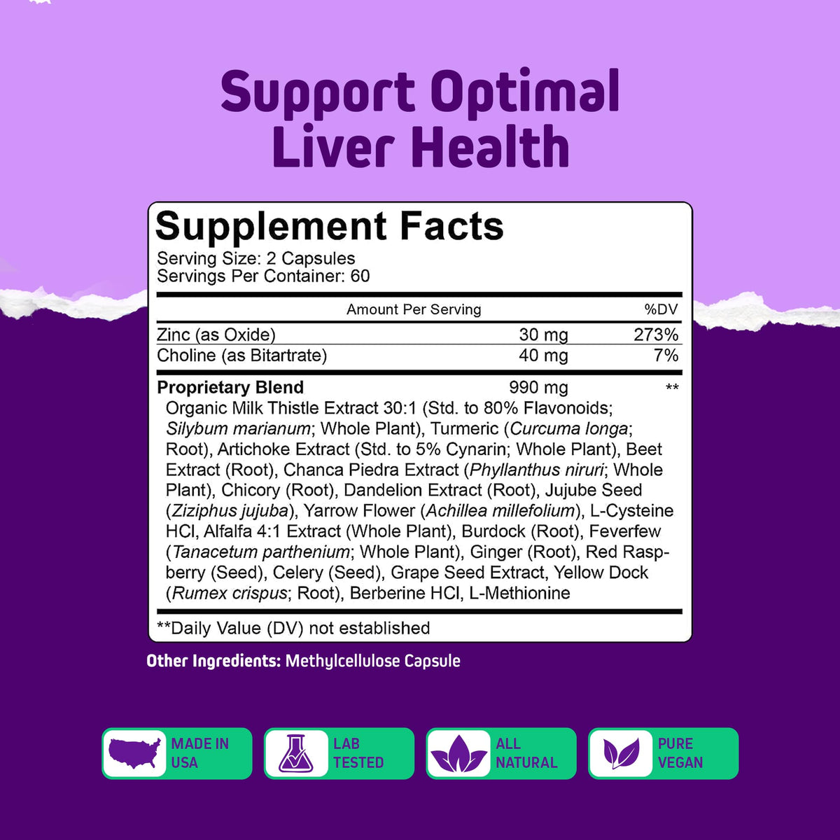 Herbtonics Liver Detox Cleanse with Milk Thistle & Berberine - 120 Capsules - image 5