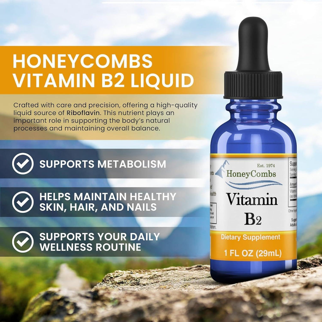 HoneyCombs Vitamin B2 Liquid Drops Riboflavin - 1 Fl Oz - image 3