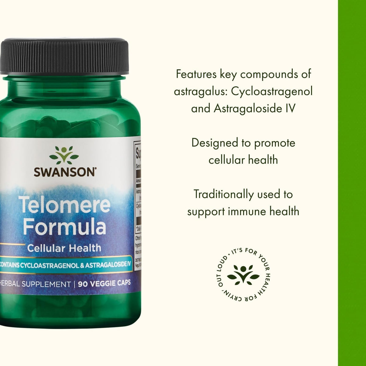 Swanson Cyclocell Telomere Formula - 90 Vegetarian Capsules - image 4
