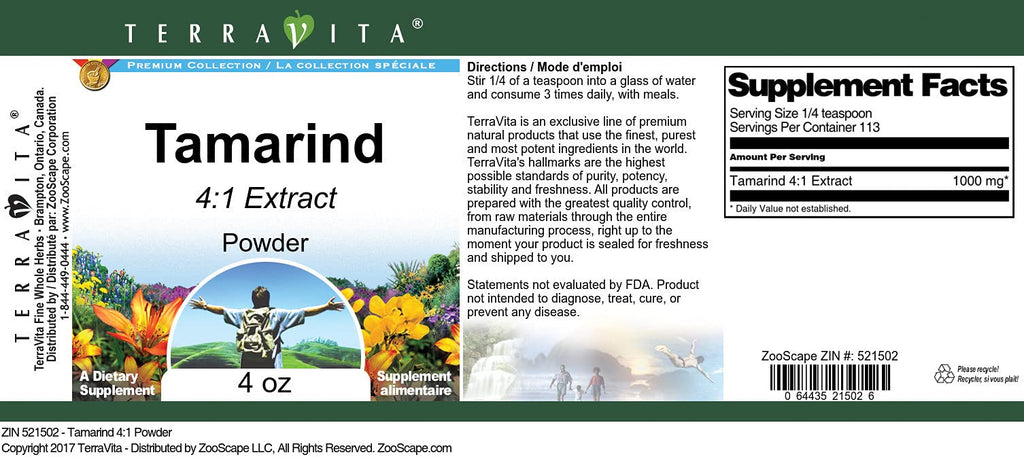 Terravita Tamarind 4:1 Extract Powder - 4 oz - image 2