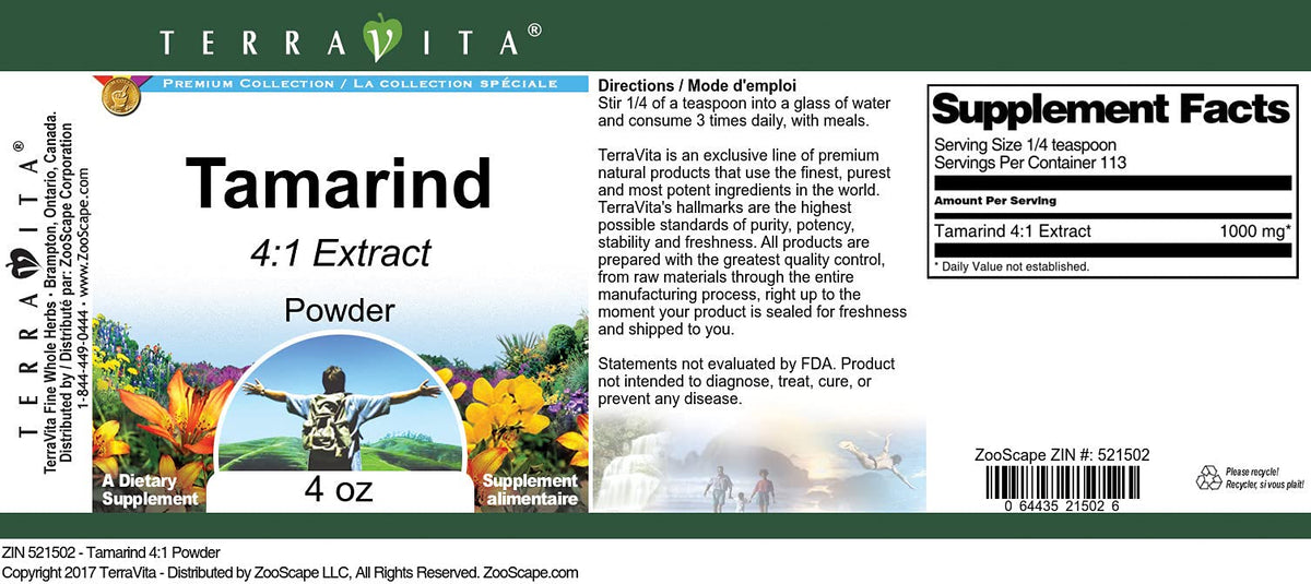 Terravita Tamarind 4:1 Extract Powder - 4 oz - image 2