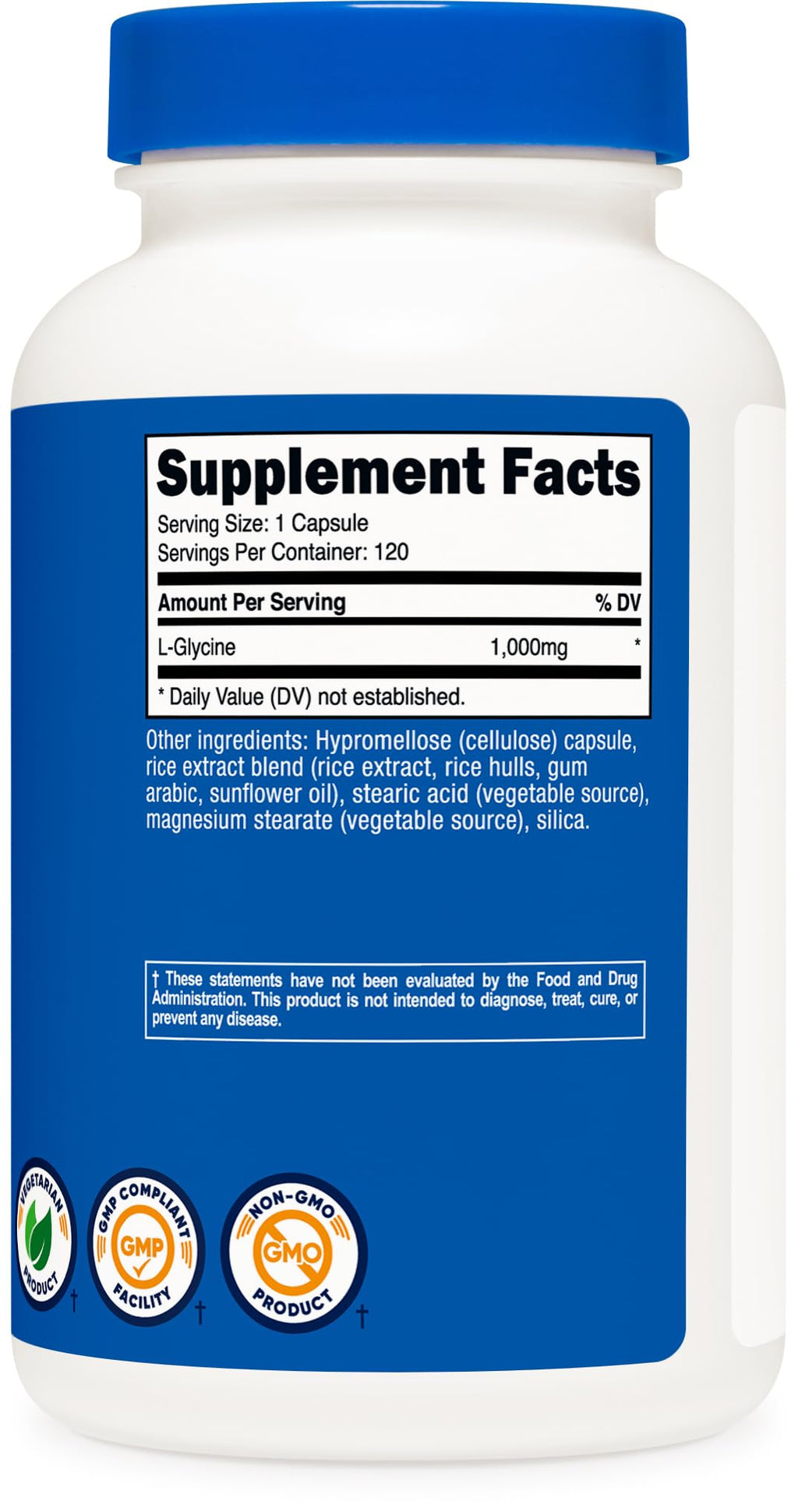 Nutricost L-Glycine 1000mg - 120 Vegetarian Capsules - image 5
