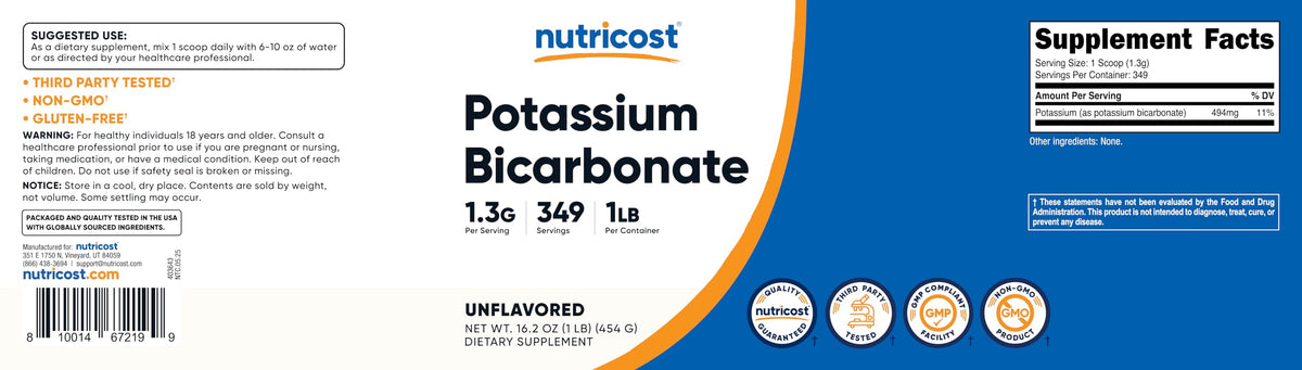 Nutricost Potassium Bicarbonate Powder