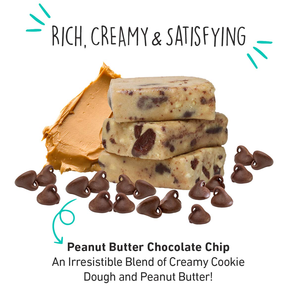 BHU Keto Bites Peanut Butter Chocolate Chip Cookie Dough - 6 Pack - image 2