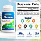 Best Naturals L-Theanine 200mg per Tablet (400mg per 2 Tablets)