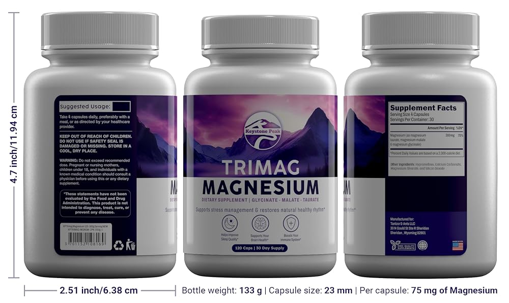 Keystone Peak Triple Magnesium Complex 300mg - 120 Capsules - image 9