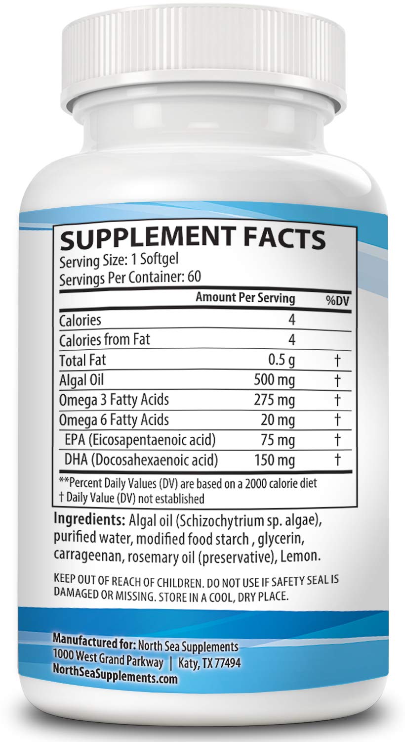 North Sea Supplements Vegan Algae Omega-3 - 60 Softgels - image 2