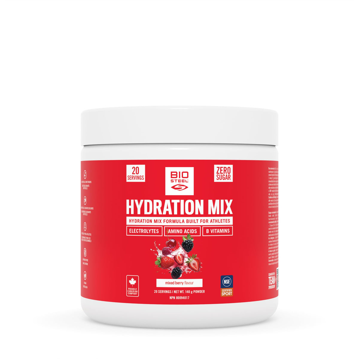 BioSteel Electrolyte Hydration Mix Mixed Berry - 20 Servings