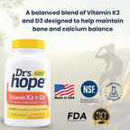 Dr’s Hope Dr's Hope Vitamin K2 MK-7 + D3 5000 IU Bone Support - 120 Capsules - image 4