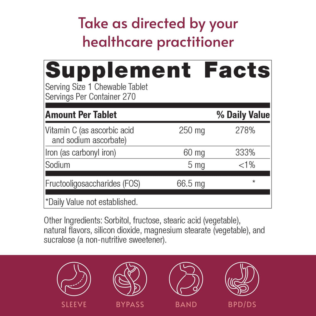 Bariatric Advantage Chewable Iron 60 mg Lemon Lime - 270 Tablets - image 4