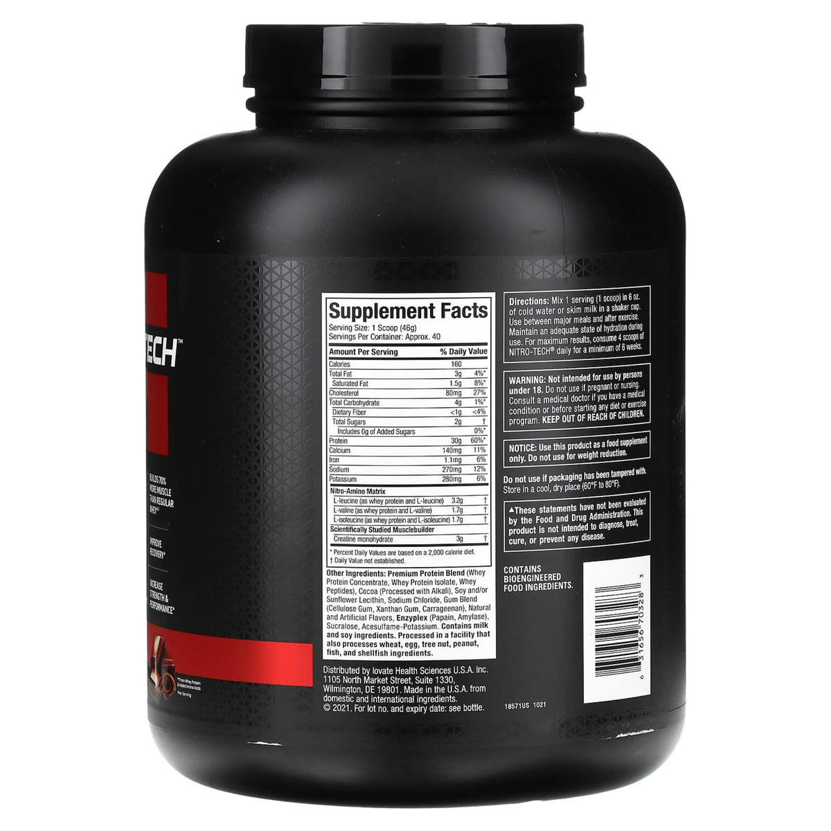 MuscleTech NitroTech Performance Series Whey Isolate Chocolate - 4 lb - image 2