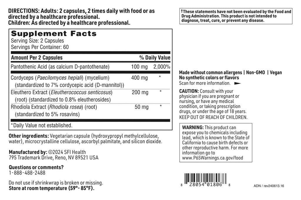 SFI Health Adrenamin Adrenal Support - 120 Capsules - image 5