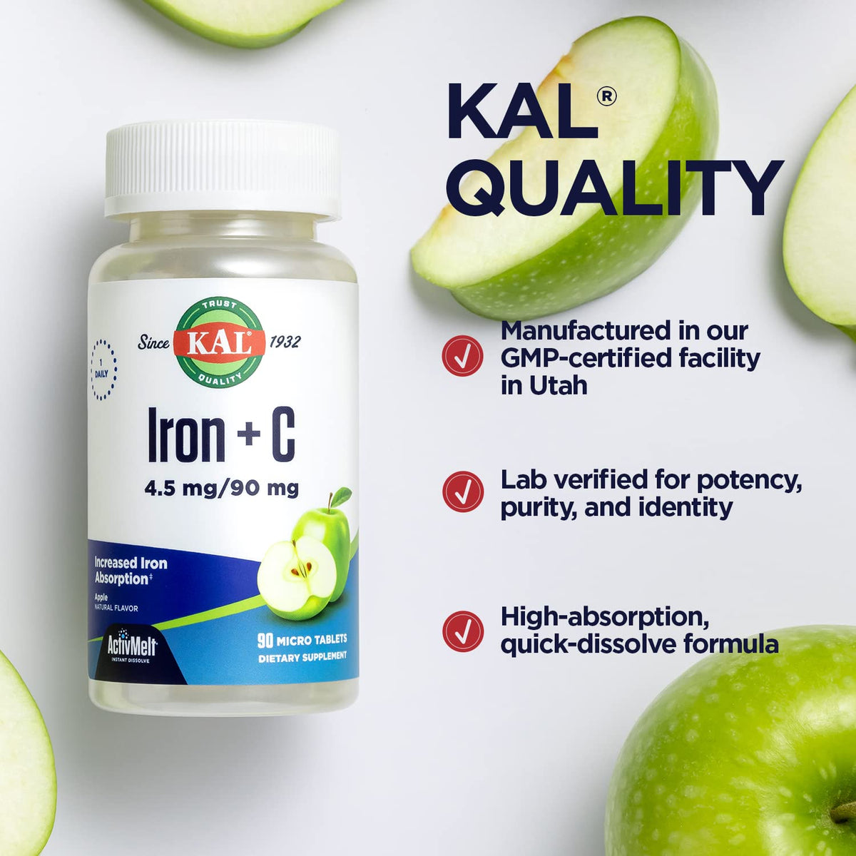 KAL Iron C 4.5 mg Tablets Immune Support - 90 Tablets - image 4