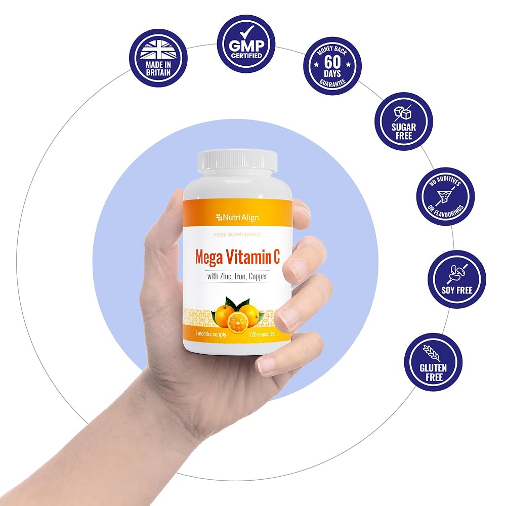 Nutri-Align Mega Vitamin C 1000mg with Zinc & Iron - 120 Capsules - image 5