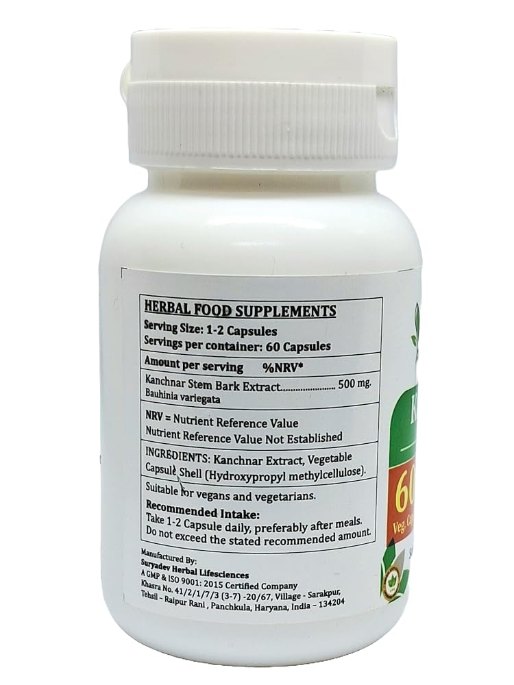Satya Naturals Kanchnar Forte Capsules 500 mg. 60 Veg. Capsule