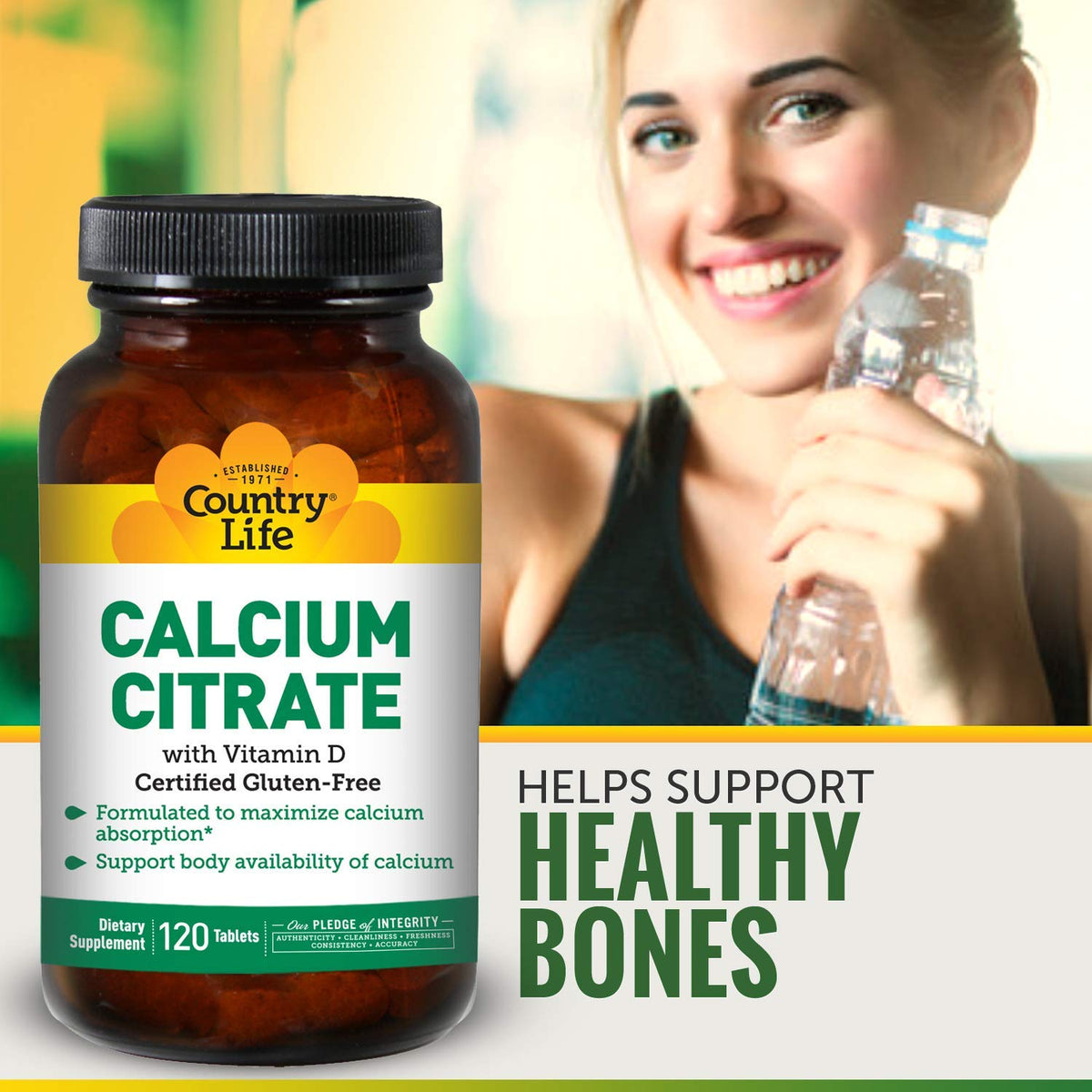 Country Life Calcium Citrate with Vitamin D - 120 Tablets - image 3