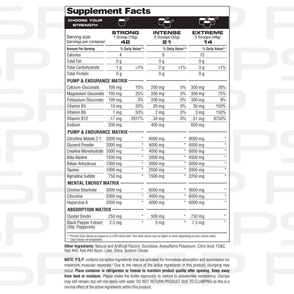 Metabolic Nutrition P.S.P. Physique Stimulating PreWorkout 672g Zero