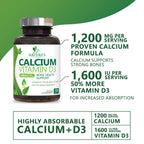 Nature's Nutrition Calcium 1200 mg with Vitamin D3 - Premium Bone