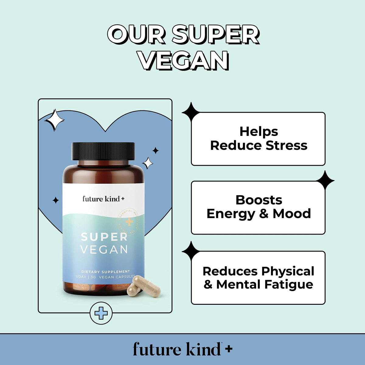 Future Kind Vegan Mood & Energy Support Formula - 60 Capsules - image 4