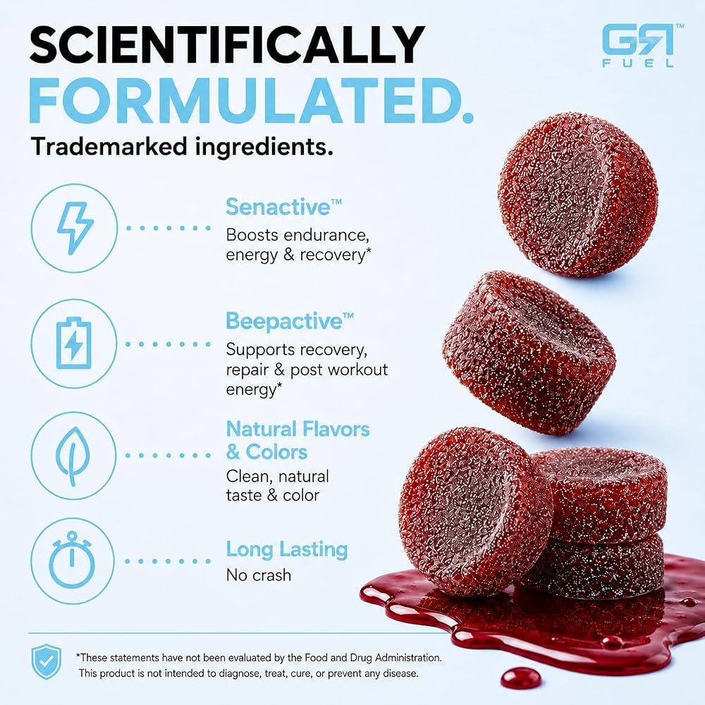 GR Fuel, Post Workout Gummies, Pomegranate Passion