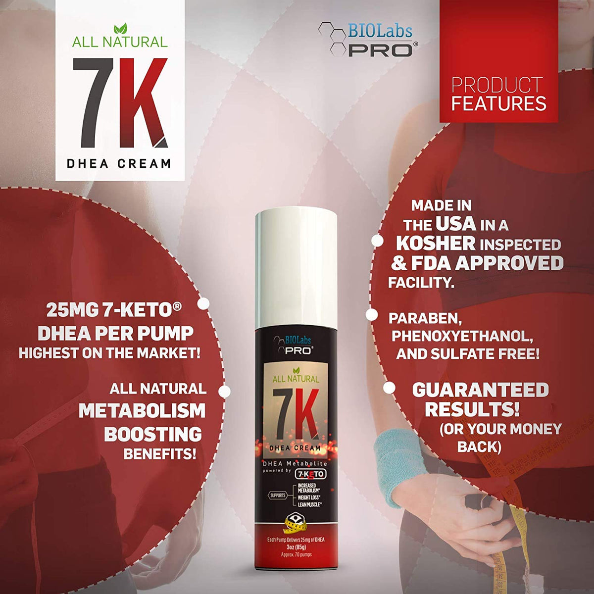 BIOLABS PRO 7-Keto DHEA Metabolism Support Cream - 3 Ounce - image 2