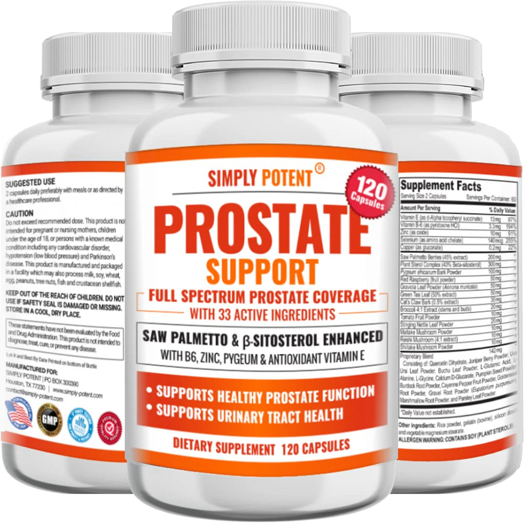 Simply Potent Saw Palmetto Prostate Health Support - 120 Capsules