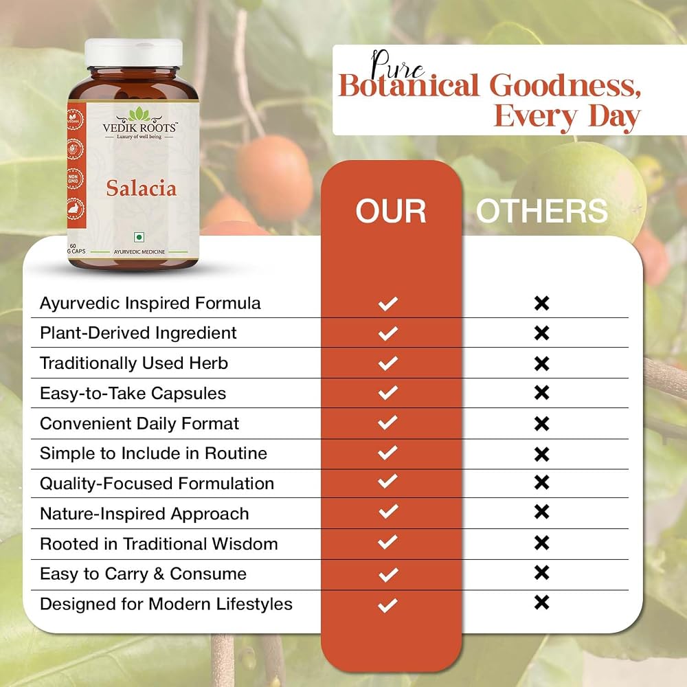 VEDIKROOTS Salacia Capsules Herbal Supplement - 60 Vegetarian Capsules - image 8