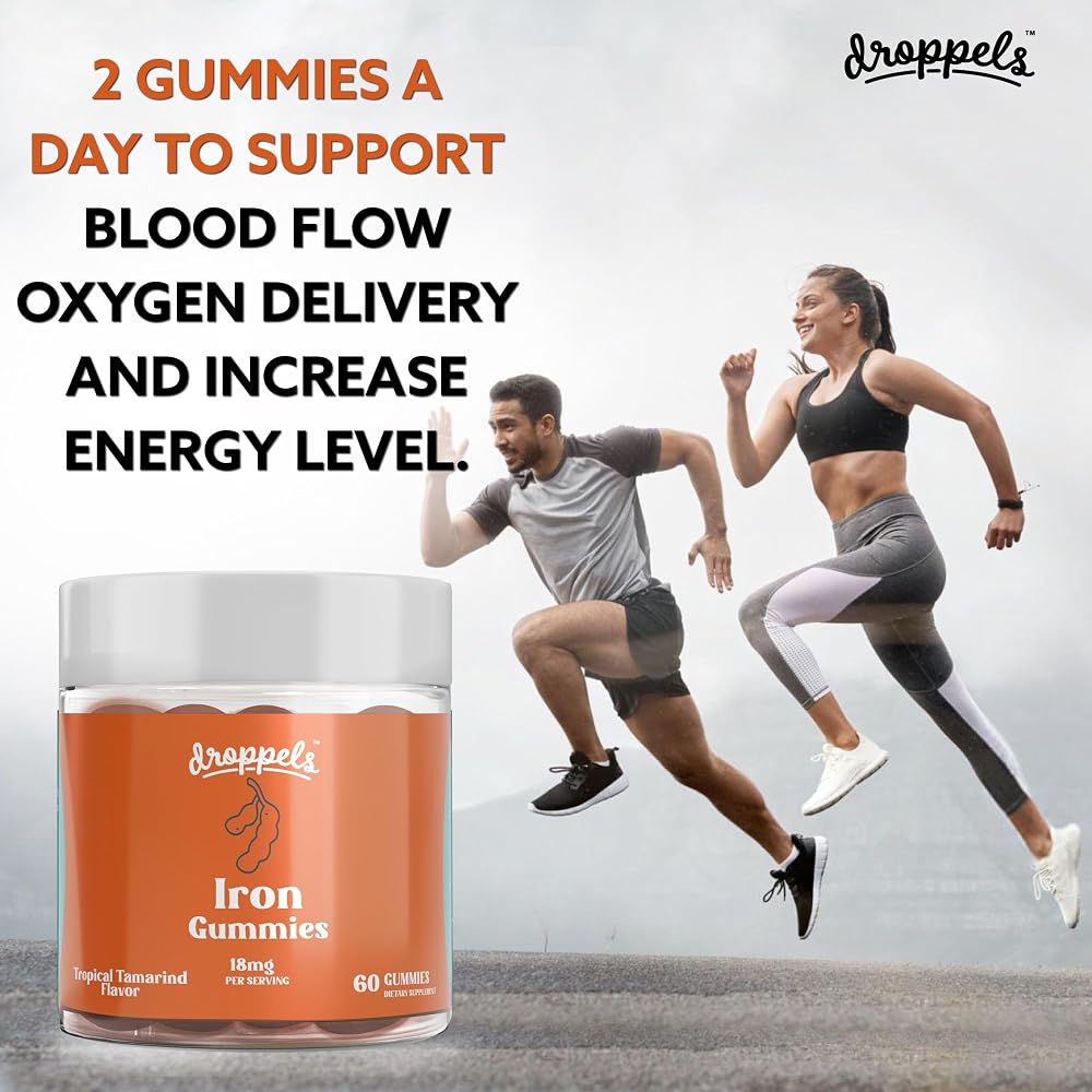 Droppels Iron Gummies 18mg for Women and Men - 60 Count - image 4