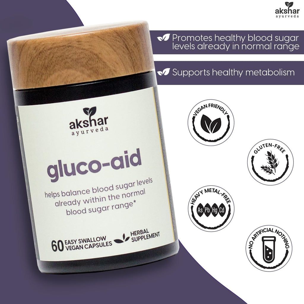AKSHAR Ayurveda Gluco Support Herbal Supplement - 60 Capsules - image 2